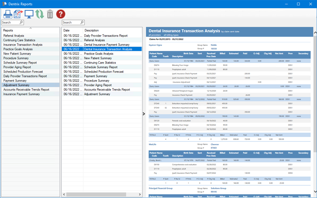 Printing, exporting, or deleting reports